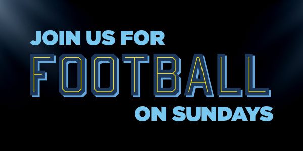 A black background with blue and yellow letters.