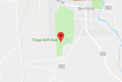 A map of the location of tioga golf club.