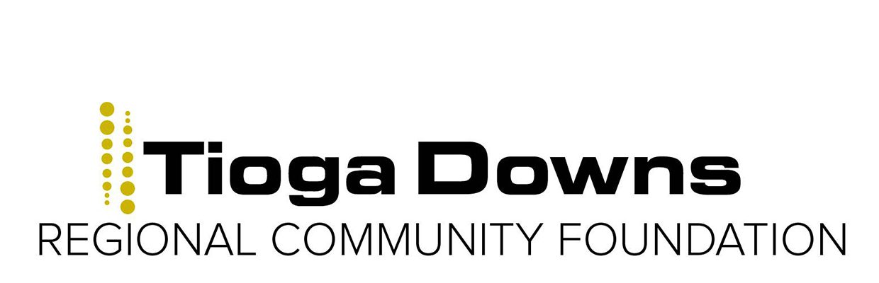 A black and white logo of the aga downs community foundation.