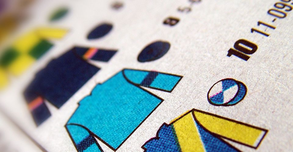 A close up of the paper with different designs